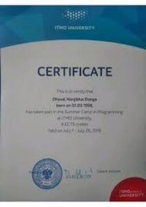 Buy Transcript Certificate from the ITMO University