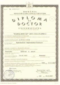 Buy Master Degree from the Universitatea Babes-Bolyai