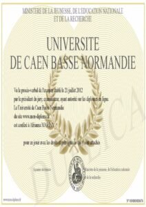 Buy Transcript Certificate from The Université de Caen Normandie